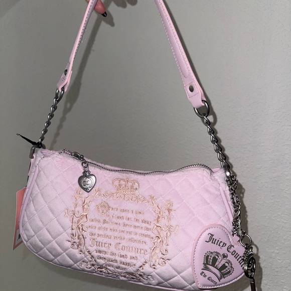 Juicy Couture Handbags - Juicy Couture Light Pink Quilted Shoulder Bag